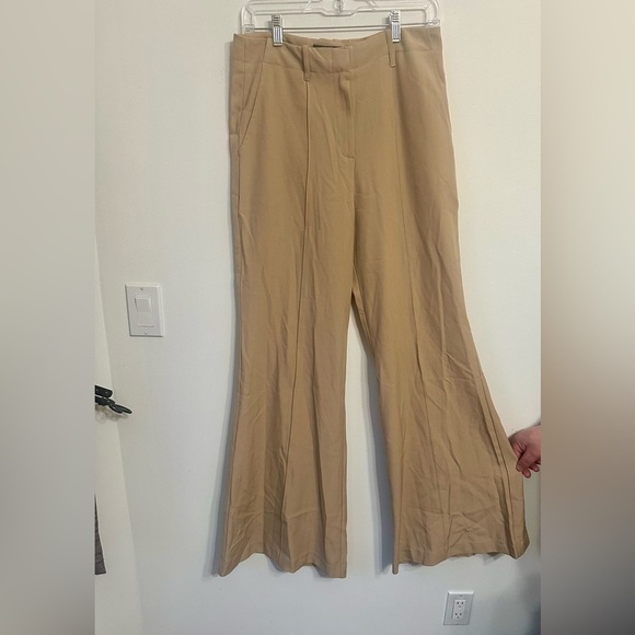 Gracia High Rise Wide Leg Pin-Tuck Flare Trousers Size Large NWT - Picture 2 of 11